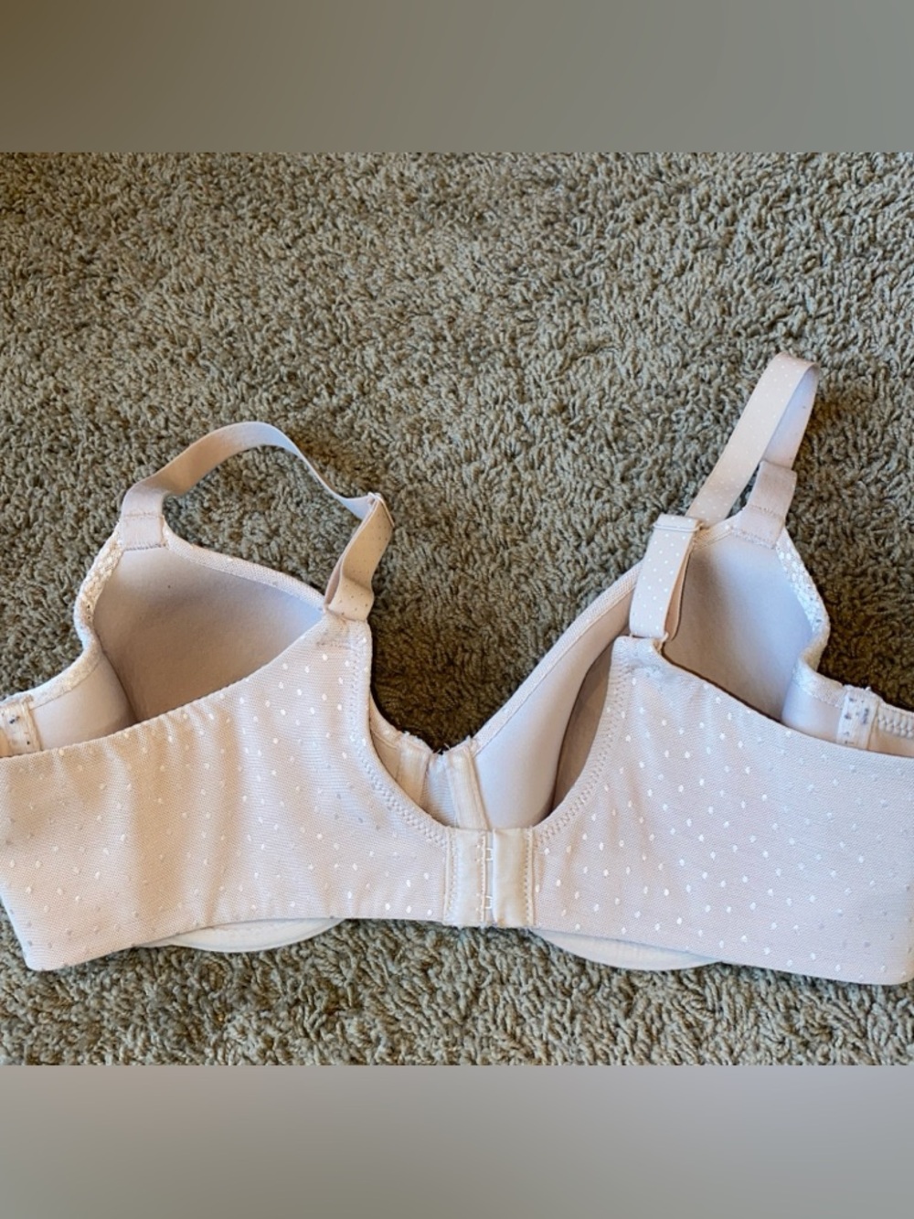 Wacoal Back Appeal T-Shirt Bra Size 36C  Beige Satin Print 853303 - Picture 4 of 7